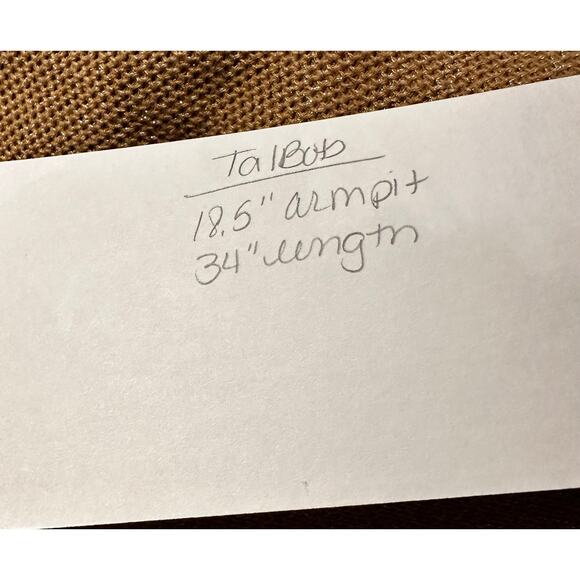 Talbots Sweater Cardigan Womens 0X Tan Gold Metallic Open Front Cotton Blend - Picture 7 of 7